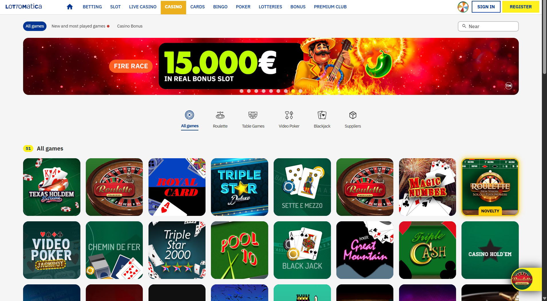 1. Lottomatica- La migliore scelta per il casinò EcoVoucher