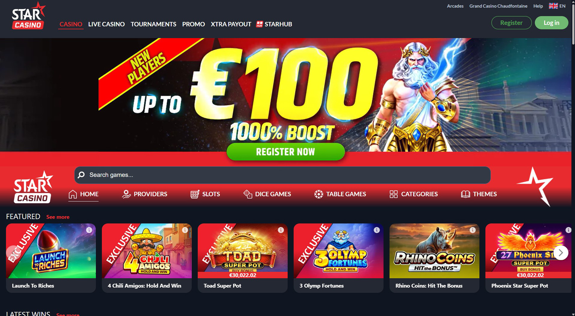 4. Star Casino- Opzione casinò EcoVoucher affidabile
